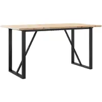 vidaXL Table de salle à manger O-cadres 160x80x75,5 cm pin massif & acier