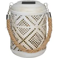 Articasa Arti Casa Lanterne Solaire Lampe Solaire Exterieur - Lampe De Table Avec Lumière Blanche Chaude - Autonomie Jusqu'à 8 Heures - Ip44 Étanche - 11 X 15,5 Cm - Plastique - Blanc