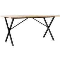 vidaXL Table de salle à manger châssis X 160x80x75,5 cm pin massif & acier