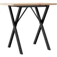 vidaXL Table de salle à manger châssis X 80x50x75,5 cm pin massif & acier