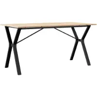 vidaXL Table de salle à manger châssis en Y 160x80x75 cm pin massif et acier
