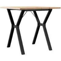 vidaXL Table de salle à manger châssis en Y 80x80x75,5 cm pin massif & acier