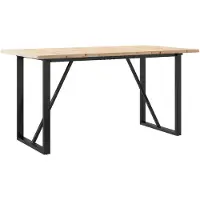 vidaXL Table de salle à manger O-cadres 140x80x75,5 cm pin massif & acier