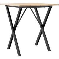 vidaXL Table de salle à manger châssis X 70x70x75 cm pin massif et acier