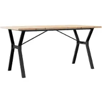 vidaXL Table de salle à manger châssis en Y 160x80x75,5 cm pin massif & acier