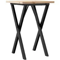 vidaXL Table de salle à manger châssis X 50x50x75,5cm pin massif et acier