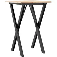 vidaXL Table de salle à manger châssis X 50x50x75 cm pin massif et acier