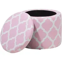 Beliani Boîte de rangement mutltifonction rose TUNICA
