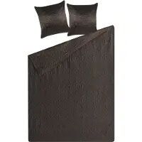 Beliani Couvre-Lits Avec Coussins Rayen 140 X 210 Cm Marron