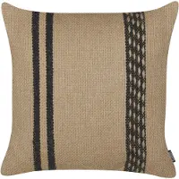 Beliani Lot De 2 Coussins Desalix Jute 45 X 45 Cm À Rayure Beige