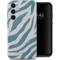 Selencia Coque arrière Vivid pour Samsung Galaxy A35 - Colorful Zebra Pine Blue