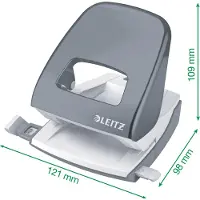 Leitz Perforateur, 30 feuilles, Réglette de guidage avec marquages des formats, Métal, Rose métallisé, WOW, 50082023