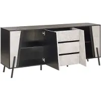 Beliani Commode Effet Béton Et Noire Blackpool