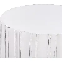 Beliani Table d'appoint blanche finition MDF meuble de salon rond design vintage