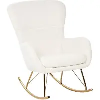 Beliani Fauteuil À Bascule Anaset Bouclé Blanc
