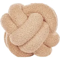 Beliani Lot de 2 coussins Boucle Node Beige 19 x 19 cm MALNI (19 x 19 cm)