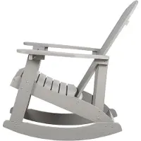 Beliani Jardin Fauteuil à bascule Gris clair Bois synthétique Accoudoirs larges Muskoka Style Adirondack Terrasse Extérieur