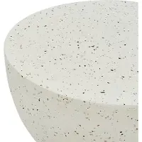 Beliani Table d'appoint en terrazzo blanc crème avec plateau rond en forme de sablier résistant aux UV dans un style moderne
