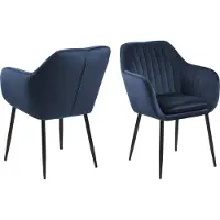 Actona Chaise avec accoudoirs Hermeline - bleu foncé/noir