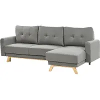 Beliani Canapé D'angle Côté Gauche En Tissu Gris Siro