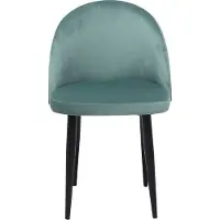 Beliani Lot de 2 chaises de salle à manger tapisserie velours vert design moderne rétro pieds noirs inclinés cuisine salle à manger