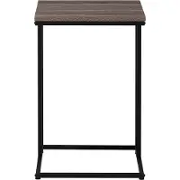 Beliani Table pliante en aggloméré taupe base métallique noire en forme de U style industriel salon