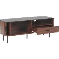 Shumee Meuble Tv Effet Bois Foncé / Noir Jose