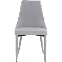 Beliani Lot de 2 chaises rembourrées grises avec pieds en métal pour salle à manger, style moderne, transitionnel