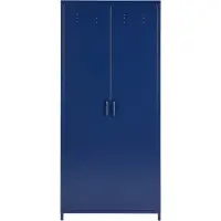 Beliani Armoire En Métal Bleu Marin 2 Portes Varna