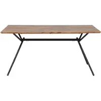 Beliani Table À Manger Effet Bois Foncé Et Noire 160 X 90 Cm Amsterdam