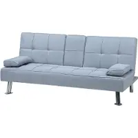 Beliani Canapé-Lit Roxen Gris Clair