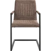 Beliani Chaise de salle à manger en similicuir marron (lot de 2) BRANDOL