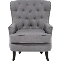 Beliani Biliani Fotel gris clair VIBORG II