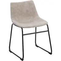 Beliani Ensemble de 2 chaises de salle à manger en polyester beige pieds en métal noir salle à manger moderne de style industriel