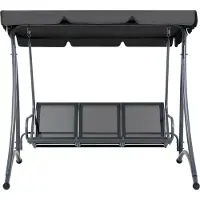 Beliani Balançoire Tissu Maillé Noir Bogart
