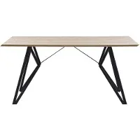 Beliani Table De Salle À Manger 160 X 90 Cm Effet Bois Et Noir Buscot