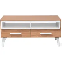 Beliani Table Basse Alloa Marron Clair/Blanc