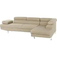 Beliani Canapé D'angle Norrea Beige Clair Tissu Côté Gauche