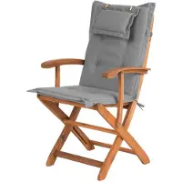 Beliani Jeu de chaises de jardin composé de 2 chaises en bois d'acacia marron clair avec accoudoirs comprenant des coussins pliants pour balcon