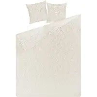 Beliani Couvre-Lits Avec Coussins Rudkhan 140 X 210 Cm Crème