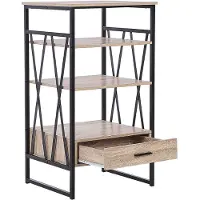 Beliani Bibliothèque 3 Étagères Bois Clair Keene
