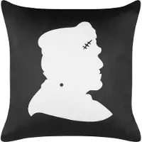 Beliani Coussin FRANKLINIA Velours 45 x 45 cm Abstrait Noir