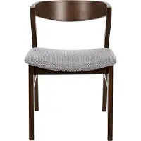 Beliani Lot de 2 chaises de salle à manger en bois foncé et aggloméré gris coussins d'assise en polyester style rétro traditionnel