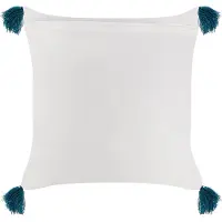 Beliani Coussin TILIA Coton 45 x 45 cm Géométrique Impression en bloc Bleu