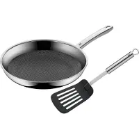 WMF Poêle en acier inoxydable Profi Resist, avec spatule, diamètre 28 cm, référence 122147