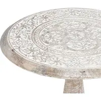 Beliani Table D'appoint Jambia Blanc Cassé