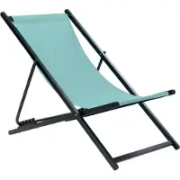 Beliani Chaise longue de jardin Turquoise et noir Locri Ii