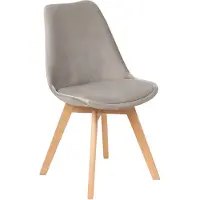 Beliani Lot de 2 chaises de salle à manger garnies de velours taupe assise élégante pieds en bois design moderne