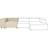 Beliani Module D'angle Pour Canapé En Lin Beige Aprica