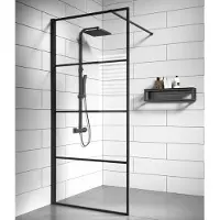 Badplaats Paroi de Douche Essos - 100 x 200 cm - Noir - 8 mm verre de sécurité